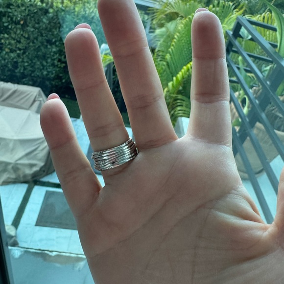David Yurman Silver Stacked Rings - Picture 4 of 6